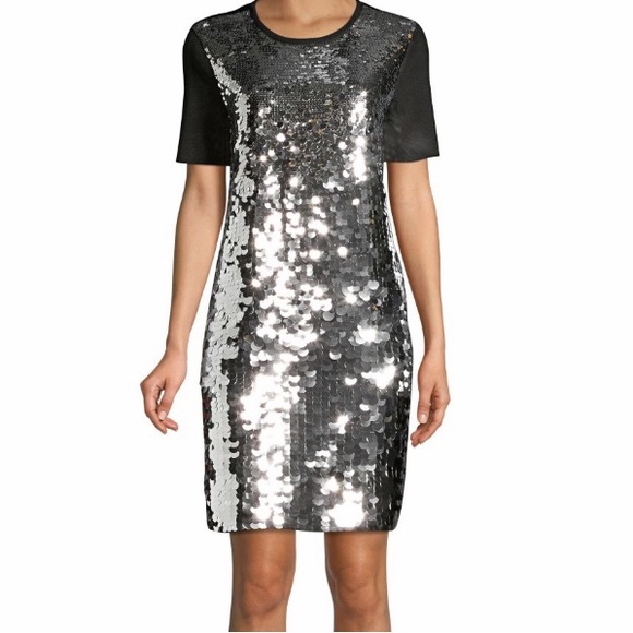 TORY BURCH CASUAL GLAM SEQUIN EMBROIDERED SWEATER DRESS IN BLACK SIZE SMALL - Picture 4 of 12